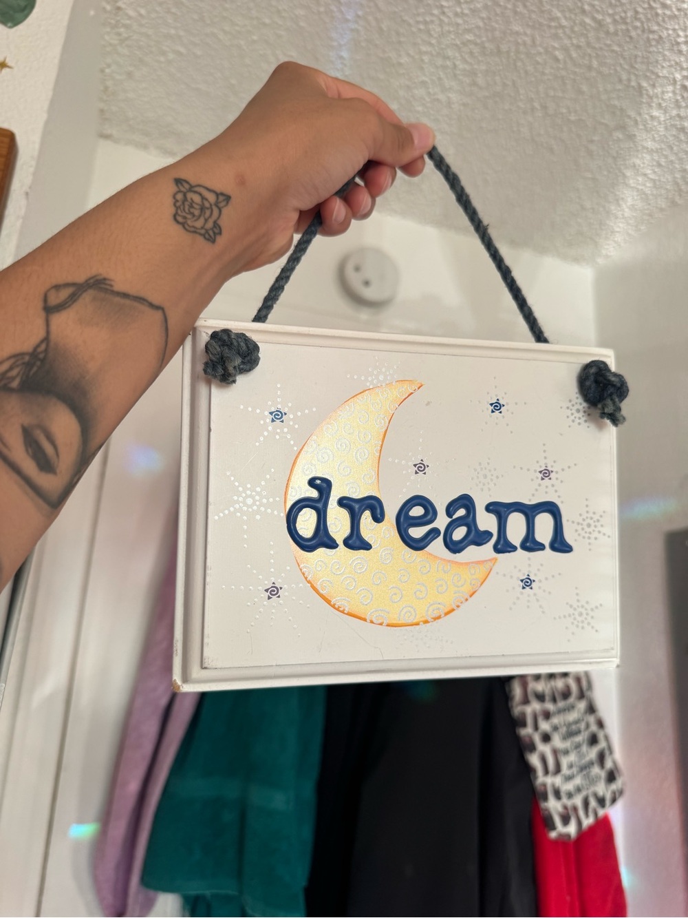 Vintage Y2K Celestial Hanging Sign 🌙
